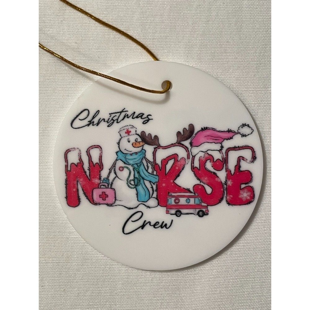 NEW Acrylic Christmas NURSE Crew Ornament Decor Great Stocking Stuffer